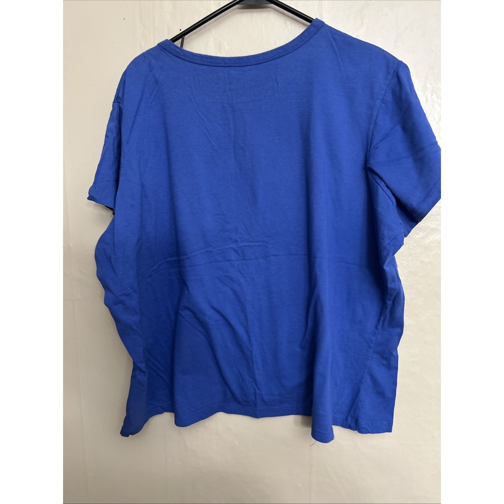 Lot 2 Summer Tops 3X Red White‎ Blue Short Sleeve - Picture 3 of 6